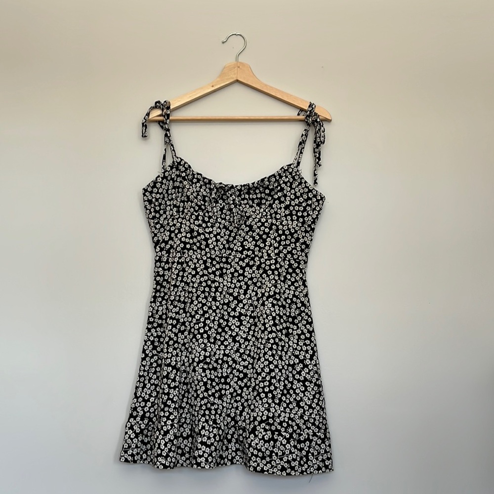 Black and white spaghetti strap dress